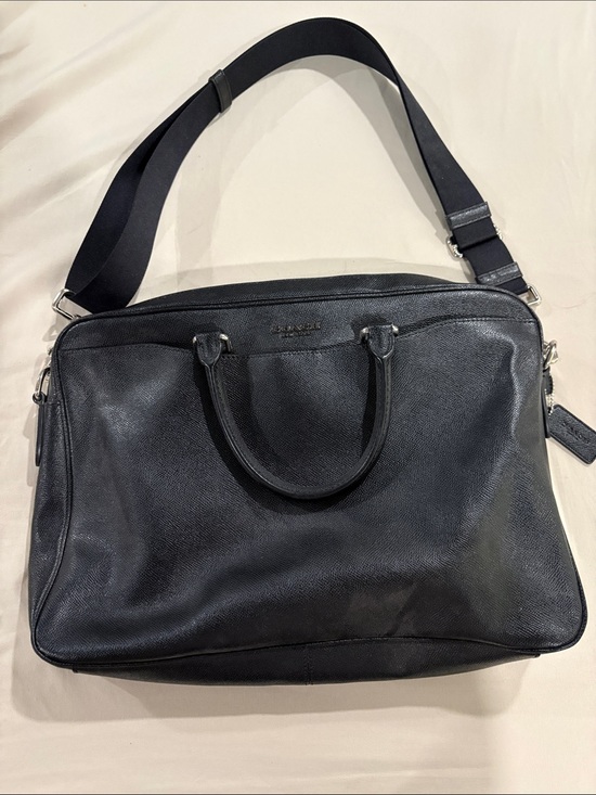 Coach Other - Coach Black Leather Laptop Brief with Adjustable Crossbody Strap